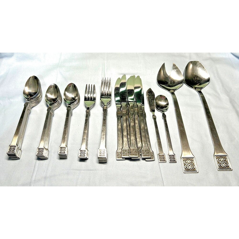 INTERNATIONAL SILVER CO. INSLCO Mark III MCM Stainless Steel Flatware  51pcs. A
